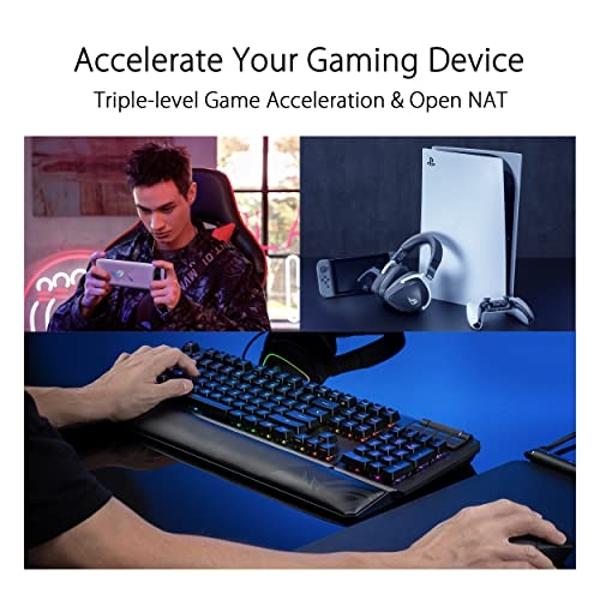 ASUS ROG Rapture GT6 (2PK) AX10000 Tri-Band WiFi 6 Gaming Mesh System, Covers up to 5,800 sq ft, 2.5 Gbps Port, Triple-Level Game Acceleration, UNII 4, Free Lifetime Internet Secur