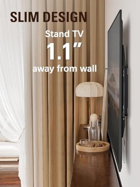 Mounting Dream TV Mount Fixed for Most 42-84 Inch Flat Screen TVs, TV Wall Mount Bracket up to VESA 600 x 400mm and 132 lbs - Fits 16"/18"/24" Studs - Low Profile and Space Saving 