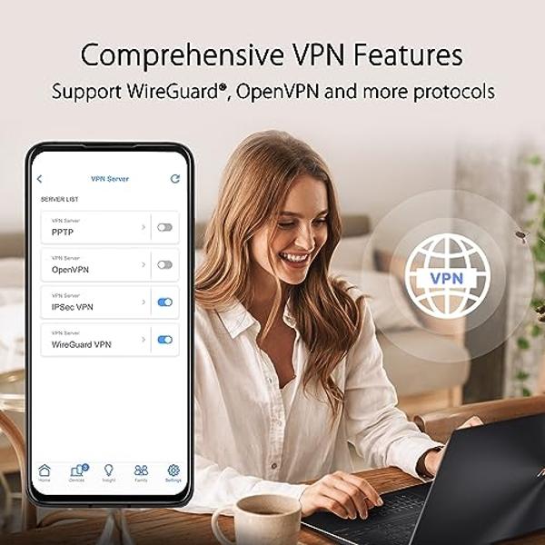 ASUS ZenWiFi Pro ET12 AXE11000 Tri-Band WiFi 6E Mesh System (2 pack), Coverage up to 6000 sq ft, Subscription-free Network Security, Advanced Parental Controls, Instant Guard, VPN,