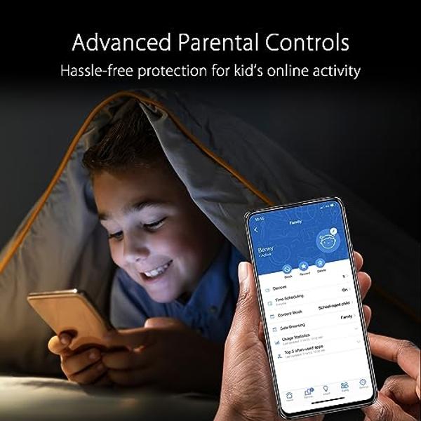 ASUS ZenWiFi Pro ET12 AXE11000 Tri-Band WiFi 6E Mesh System (2 pack), Coverage up to 6000 sq ft, Subscription-free Network Security, Advanced Parental Controls, Instant Guard, VPN,
