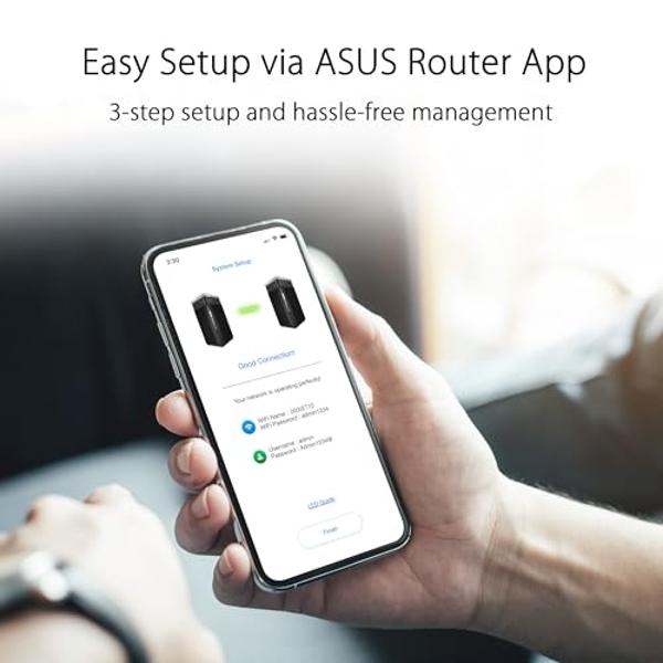 ASUS ZenWiFi Pro ET12 AXE11000 Tri-Band WiFi 6E Mesh System (2 pack), Coverage up to 6000 sq ft, Subscription-free Network Security, Advanced Parental Controls, Instant Guard, VPN,