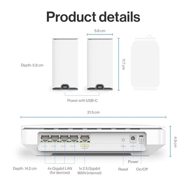 Linksys Multi-gig Micro Mesh WiFi 6 System | Connect 100+ Devices | Up to 5,000 Sq Ft | Speeds of up to 3.0 Gbps | 3Pk | No App Required | 2024 Release