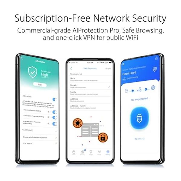 ASUS ZenWiFi Pro ET12 AXE11000 Tri-Band WiFi 6E Mesh System (2 pack), Coverage up to 6000 sq ft, Subscription-free Network Security, Advanced Parental Controls, Instant Guard, VPN,