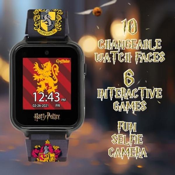 Accutime Harry Potter Kids Smart Watch with Touchscreen Camera Voice Recorder Step Counter and Wizarding Wallpapers – 10 Magical Watch Faces and Built-in Games – Fits Wrist Sizes 5
