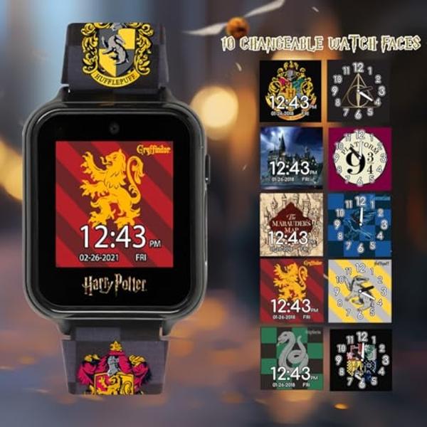 Accutime Harry Potter Kids Smart Watch with Touchscreen Camera Voice Recorder Step Counter and Wizarding Wallpapers – 10 Magical Watch Faces and Built-in Games – Fits Wrist Sizes 5