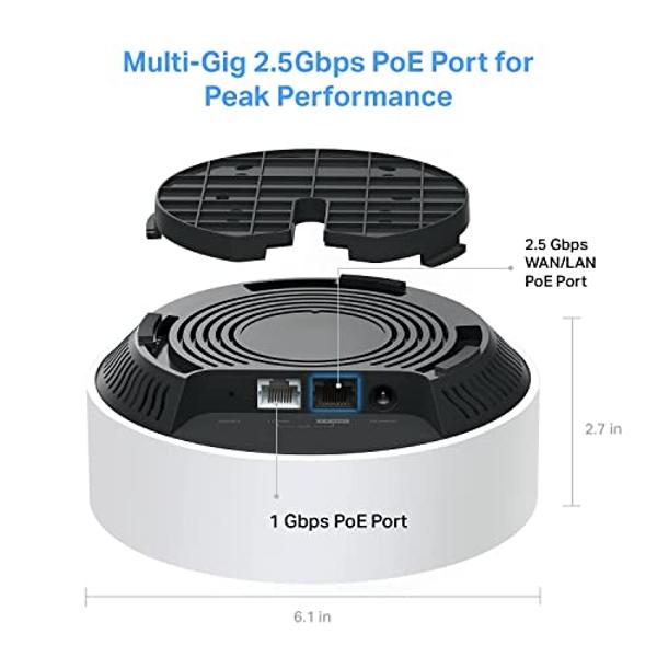 TP-Link Deco AX3000 PoE Mesh WiFi(Deco X50-PoE), Ceiling/Wall-Mountable WiFi 6 Mesh, Replacing WiFi Router, Access Point and Range Extender, PoE-Powered, 2 PoE Ports(1 x 2.5G, 1 x 