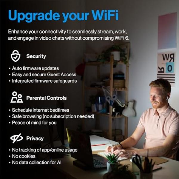 Linksys Multi-gig Micro Mesh WiFi 6 System | Connect 100+ Devices | Up to 5,000 Sq Ft | Speeds of up to 3.0 Gbps | 3Pk | No App Required | 2024 Release