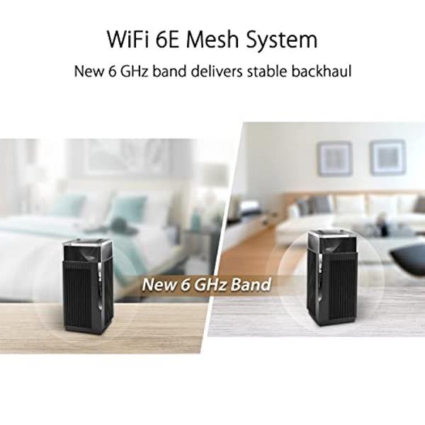 ASUS ZenWiFi Pro ET12 AXE11000 Tri-Band WiFi 6E Mesh System (2 pack), Coverage up to 6000 sq ft, Subscription-free Network Security, Advanced Parental Controls, Instant Guard, VPN,