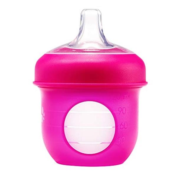 Boon Nursh Silicone Sippy Cup Lid - Convertible Transitional Sippy Spouts for Nursh Baby Bottles - Sippy Cup Lids for Babies - Baby Feeding Supplies - Ages 6 Months and Up - 3 Coun