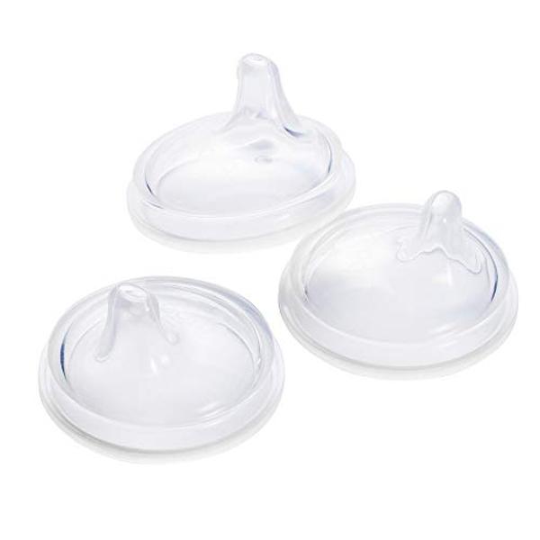 Boon Nursh Silicone Sippy Cup Lid - Convertible Transitional Sippy Spouts for Nursh Baby Bottles - Sippy Cup Lids for Babies - Baby Feeding Supplies - Ages 6 Months and Up - 3 Coun