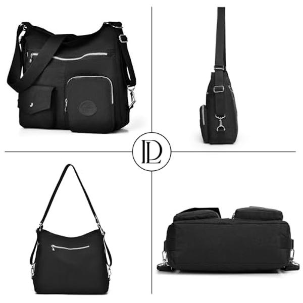 iniuniu Diaper Bag Backpack, 4 in 1 kit Large Unisex Baby Boys Girls Waterproof Travel Back Pack with Diaper Pouch, Washable Changing Pad, Pacifier Case and Stroller Straps, Black