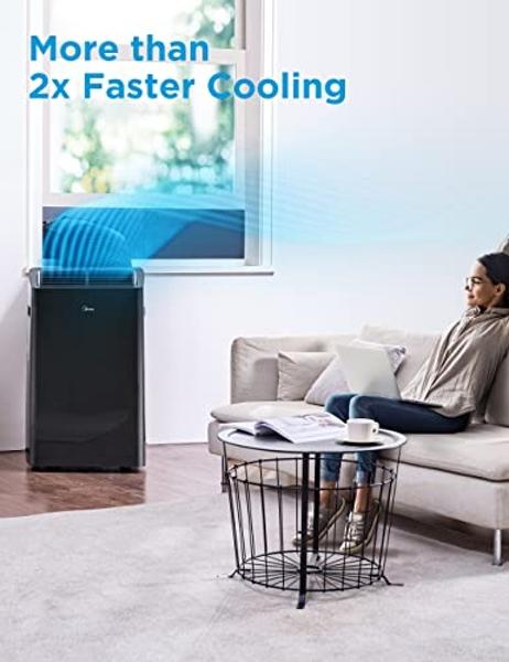 Whynter Portable Air Conditioner 14,000 BTU with Dual Hose Dehumidifier & Cooling Fan for 500 Sq Ft Rooms, Includes AC Unit Window Kit, ARC-14S (9,500 SACC)
