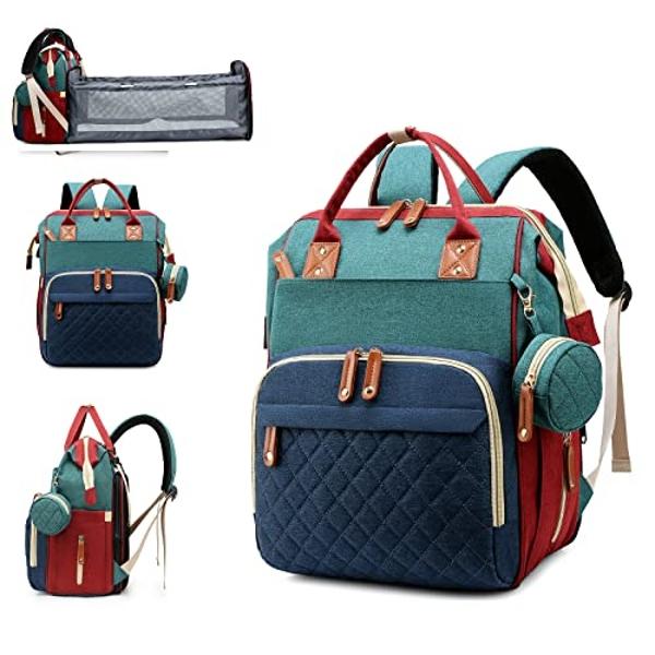 Awanhe Diaper Bag with Changing Station, Waterproof Baby Bags for Boys Girls, USB Charging Port, Baby Shower Gifts, RGB
