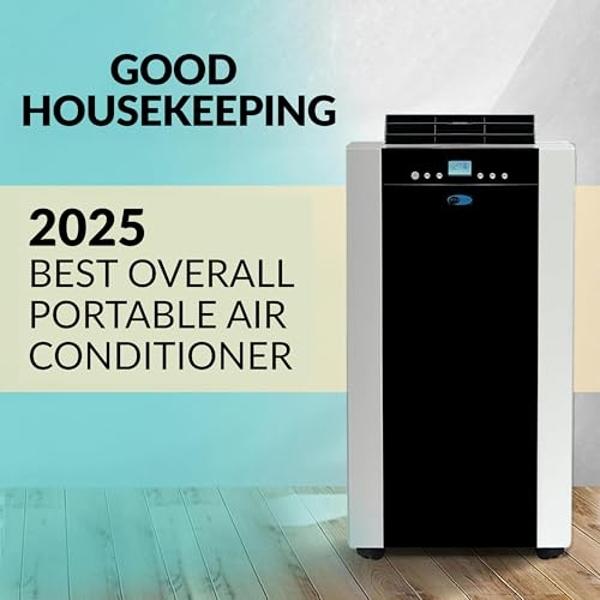 Whynter Portable Air Conditioner 14,000 BTU with Dual Hose Dehumidifier & Cooling Fan for 500 Sq Ft Rooms, Includes AC Unit Window Kit, ARC-14S (9,500 SACC)