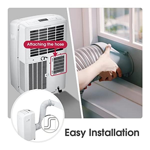 LG 6000 BTU SACC / (9700 ASHRAE) Portable Air Conditioners Cools 260 Sqft Easy Install & Remote Control LCD Display Eco-friendly Small Room Air Conditioner AC Unit Cool Home White 