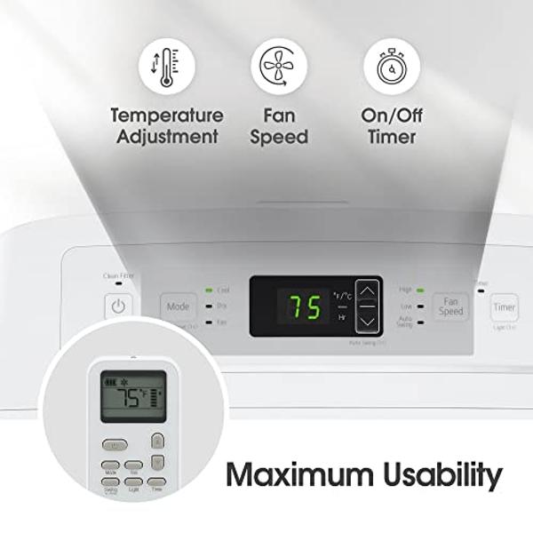 LG 6000 BTU SACC / (9700 ASHRAE) Portable Air Conditioners Cools 260 Sqft Easy Install & Remote Control LCD Display Eco-friendly Small Room Air Conditioner AC Unit Cool Home White 