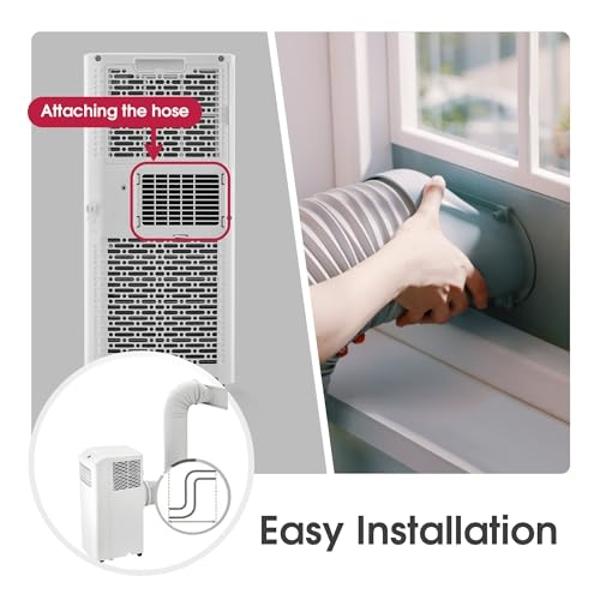 LG LP0524WFR Portable Air Conditioner w/Remote, Cools 150 Sq.Ft, Quiet Operation, 115V, 5,000 BTU (7700 ASHRAE), White