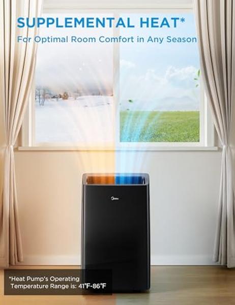 Midea MAP12S1TBL Air Conditioner, 12,000 BTU-dual hose, Black