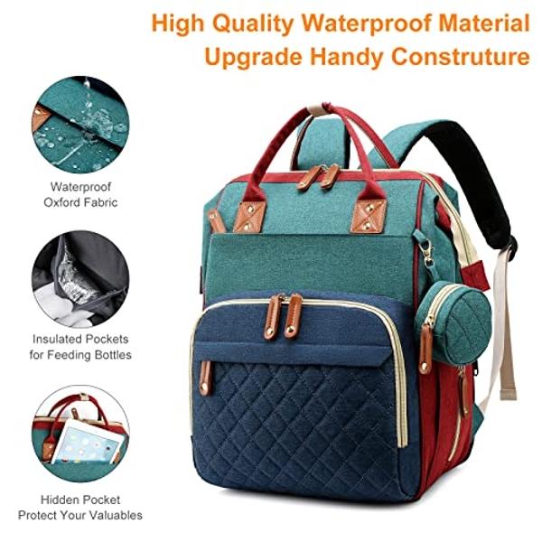 Awanhe Diaper Bag with Changing Station, Waterproof Baby Bags for Boys Girls, USB Charging Port, Baby Shower Gifts, RGB