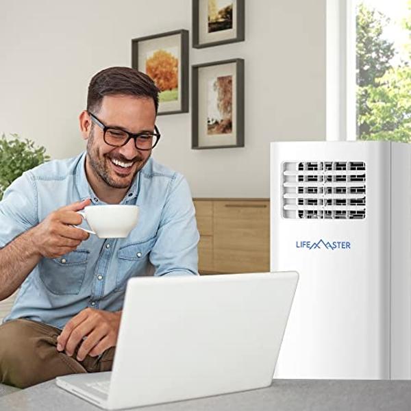 SereneLife Small Air Conditioner Portable 10,000 BTU with Built-in Dehumidifier + Heat - Portable AC unit for rooms up to 450 sq ft - Remote Control, Window Mount Exhaust Kit
