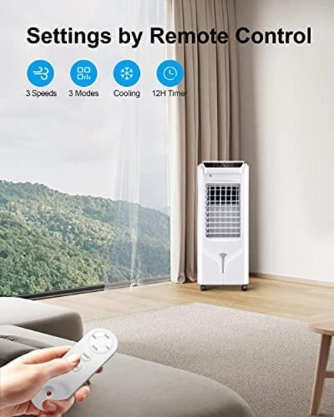 Uthfy 1800 CFM Evaporative Air Cooler, 32 Inch Swamp Cooler Air Conditioner with 4.2 Gal Water Tank, 120°Oscillation, 12H Timer, 3 Speed, 4 Modes, Remote, Portable Cooling Fan for 