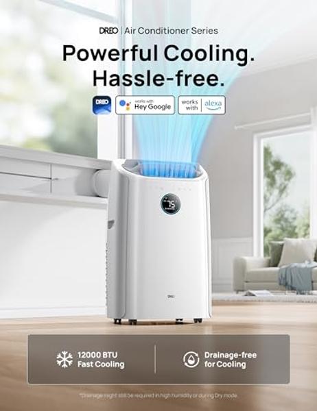 Midea 10,000 BTU ASHRAE (7,100 BTU SACC) Portable Air Conditioner, Smart Control, Cools up to 300 Sq. Ft., with Dehumidifier & Fan mode, Easy- to-use Remote Control & Window Instal