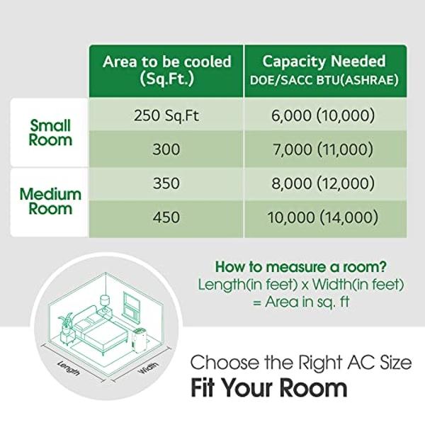 LG 7000 BTU (DOE) / (10500 ASHRAE) Portable Air Conditioners Cools 300 Sqft Easy Install & Remote Control LCD Display Eco-friendly Small Room Air Conditioner AC Unit Cool Home Whit