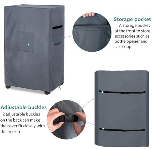Alickwang Evaporative Cooler Cover for Hessaire MC37M MC37V Evaporative Cooler,Outdoor Heavy Duty 600D Waterproof Swamp Cooler Cover,25"L x 18"W x 37"H,Grey