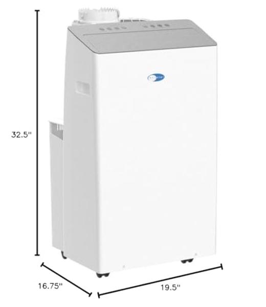 SereneLife Small Air Conditioner Portable 10,000 BTU with Built-in Dehumidifier + Heat - Portable AC unit for rooms up to 450 sq ft - Remote Control, Window Mount Exhaust Kit