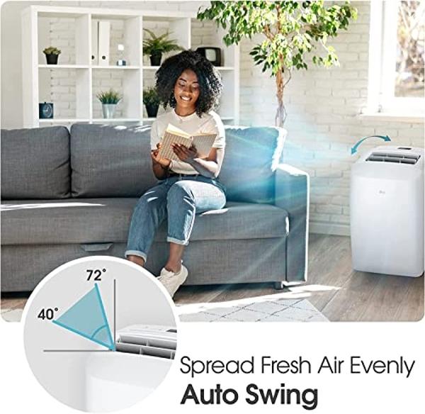 LG 7000 BTU (DOE) / (10500 ASHRAE) Portable Air Conditioners Cools 300 Sqft Easy Install & Remote Control LCD Display Eco-friendly Small Room Air Conditioner AC Unit Cool Home Whit