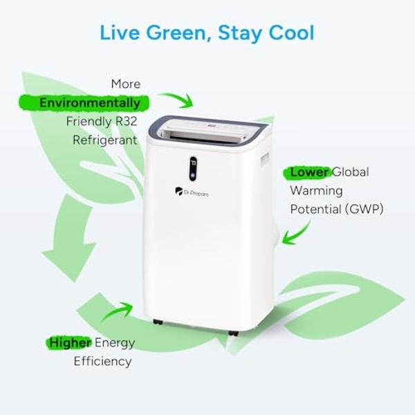 LG 6000 BTU SACC / (9700 ASHRAE) Portable Air Conditioners Cools 260 Sqft Easy Install & Remote Control LCD Display Eco-friendly Small Room Air Conditioner AC Unit Cool Home White 