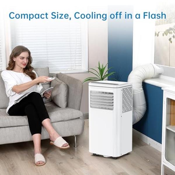 LG 7000 BTU (DOE) / (10500 ASHRAE) Portable Air Conditioners Cools 300 Sqft Easy Install & Remote Control LCD Display Eco-friendly Small Room Air Conditioner AC Unit Cool Home Whit