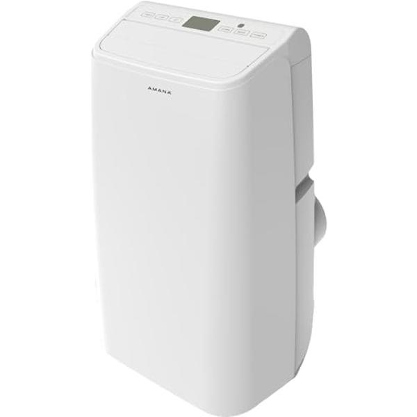 Amana AMAP141AW 13,000 BTU Air Conditioner with Remote Control, Portable AC for Rooms up to 450 Sq.Ft. with 24H Timer, 3-Speeds, LCD Display, Auto-Restart, and Wheels, White, Up to