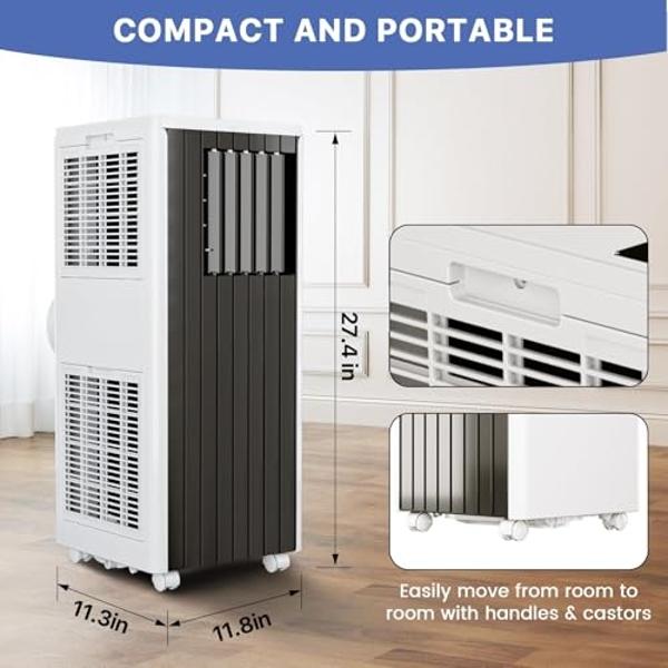 VEVOR Evaporative Air Cooler & Swamp Cooler, 1800 CFM Air Conditioner with 6.8 Gallon Water Reservoir, Remote Control, 12H Timer, 4 Ice Containers, 3 Fan Speeds, Air Humidifier, an