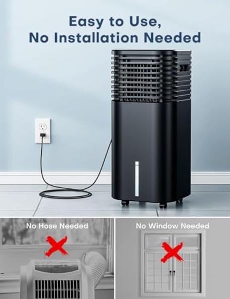 EUHOMY Portable Air Conditioners 12,000 Btu, 4 in 1 Portable Cooling AC with Heat, Dehumidifier, Fan Modes, Quiet Stand-up AC with 46dB Low Noise & Sleep Mode for Bedrooms, room up