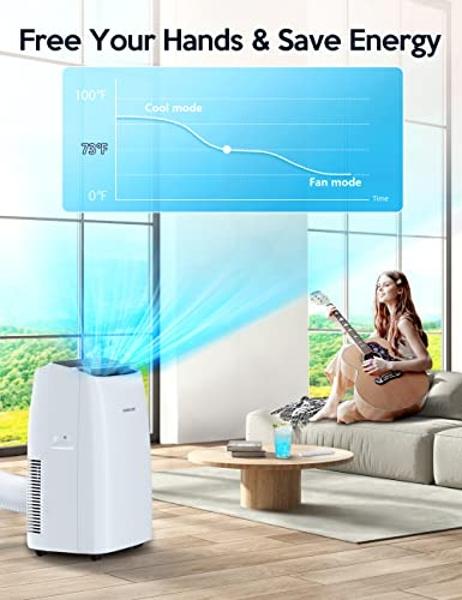 VAGKRI 14,000 BTU Portable Air Conditioner, 3-in-1 AC with Fan & Dehumidifier, Cools up to 700 Sq.Ft, Energy Efficient AC Unit with Remote Control, Sleep Modes, 24H Timer for Bedro