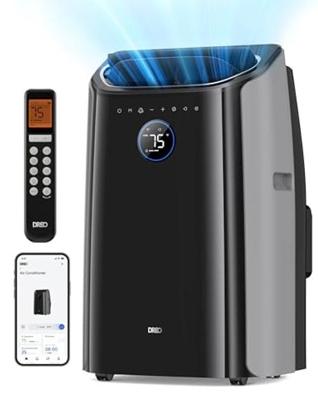 Dreo Portable Air Conditioners, 12,000 BTU AC Unit for Bedroom with Drainage-free Cooling, 46dB Quiet, APP/Voice/Remote, 24h Timer with Fan & Dehumidifier, Smart Air Conditioner fo