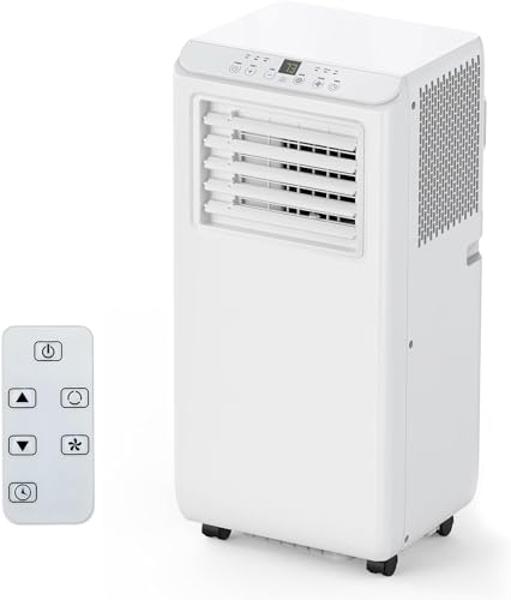 EUHOMY 8,000 BTU Portable Air Conditioners, 4-in-1 Portable AC Unit Up to 350 Sq.Ft, 4 Modes Quiet Air Conditioner with Remote Control, Cool, Fan, Dehumidifier，24H Timer, Bedroom, 