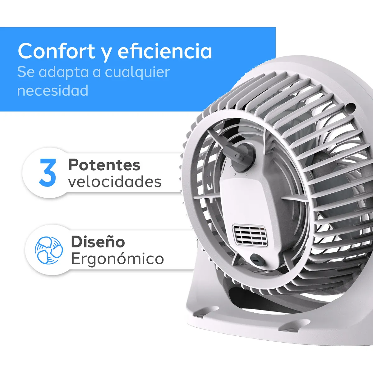 Ventilador Gris Claro Plástico 25 Cm