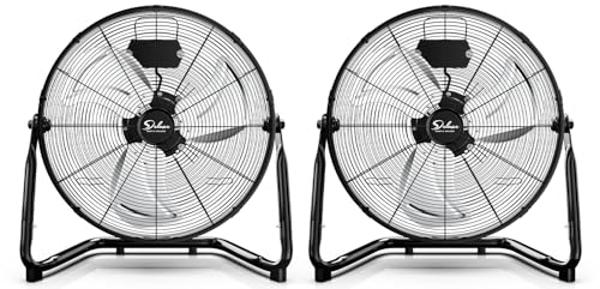 Amazon Basics 20" High Velocity Industrial Fan, Floor Fan, with 3 Speeds, Tilt Head, ETL-Listed Safety Compliance, Metal Housing/Blades, Ideal for Industrial/Commercial Space/Garag