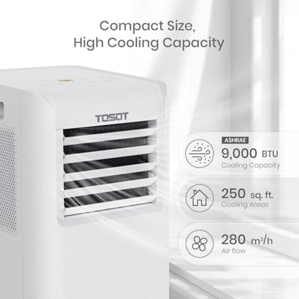 TOSOT 14,000BTU (9,600 BTU SACC) Wifi Portable Air Conditioner with Heating Mode, Cooling, Dehumidifier, Fan, Auto Swing, 24H Timer, for Large Rooms Up to 600 sq ft, AOMI Series, S