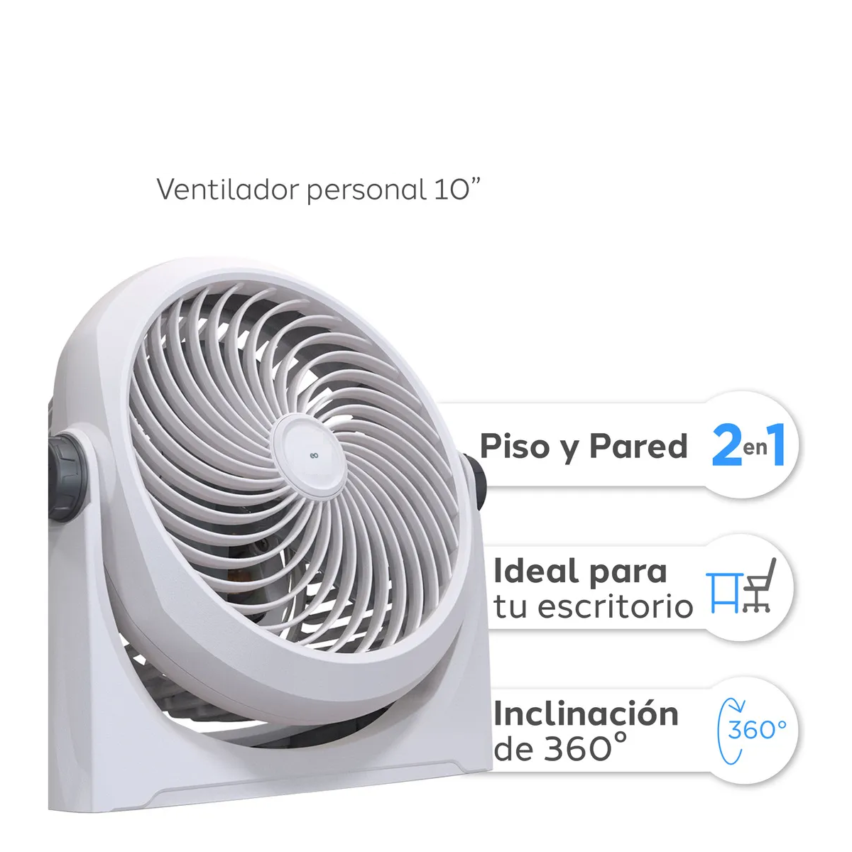 Ventilador Gris Claro Plástico 25 Cm