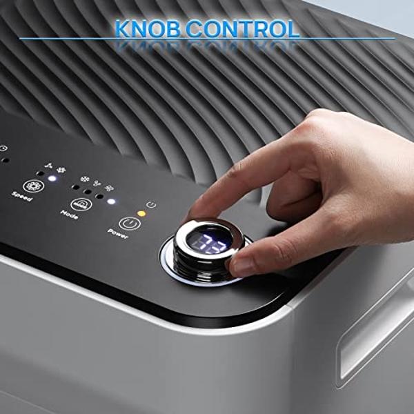 TURBRO Finnmark 8,000 BTU Portable Air Conditioner, Dehumidifier and Fan, 3-in-1 Floor AC Unit for Rooms up to 300 Sq Ft, Sleep Mode, Timer, Remote Included (5,000 BTU SACC)