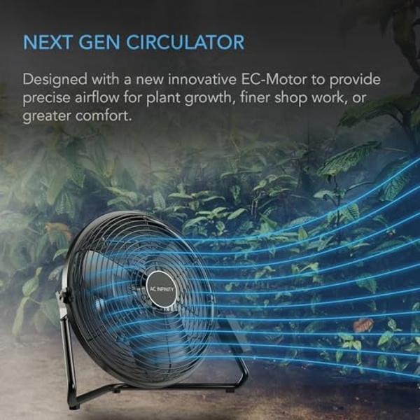 AC Infinity CLOUDLIFT S14, Industrial Wall Fan 14” with Wireless 10-Speed Controller, EC-Motor High-Velocity Shop Fan Floor Stand or Wall Mount, for Hydroponics, Greenhouses, Works