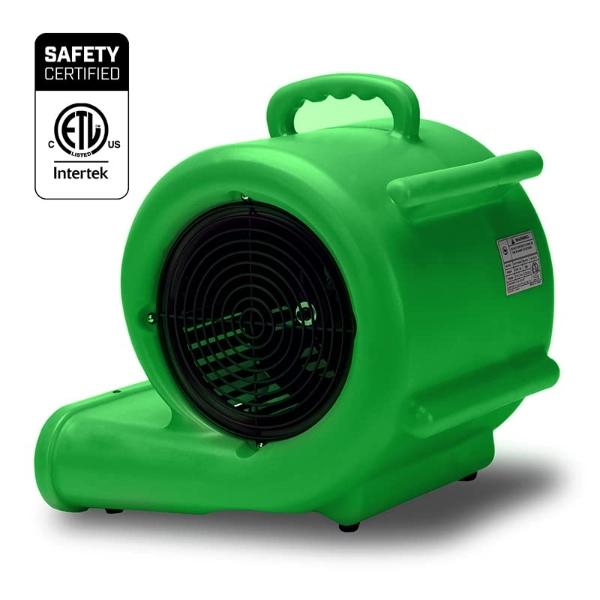 BlueDri One-33 Air Mover, 1/3 HP 2900 CFM Industrial Water Damage Flood Restoration Carpet and Floor Drying Blower Fan (Green)