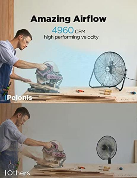BlueDri One-33 Air Mover, 1/3 HP 2900 CFM Industrial Water Damage Flood Restoration Carpet and Floor Drying Blower Fan (Green)
