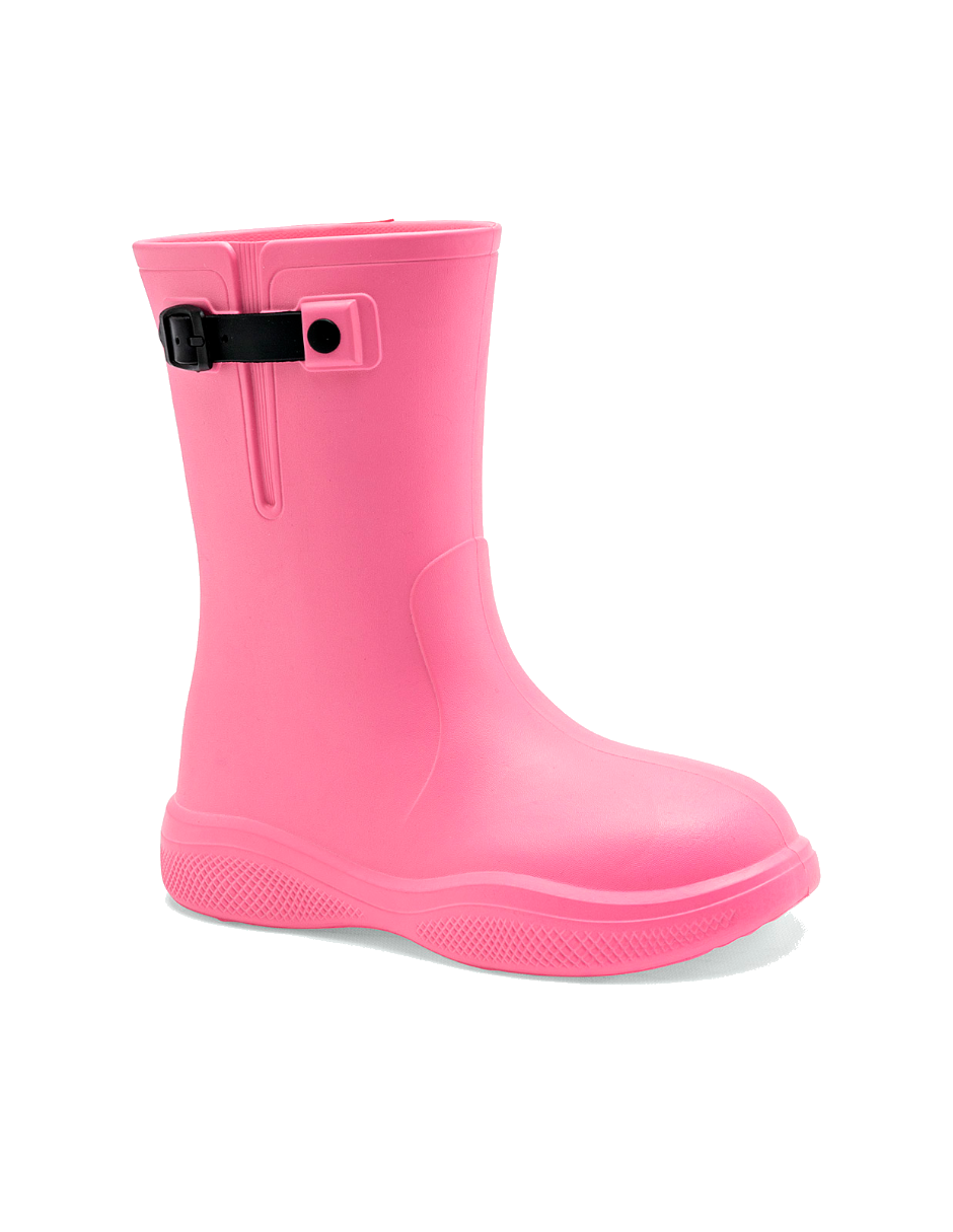 bota de lluvia color rosa