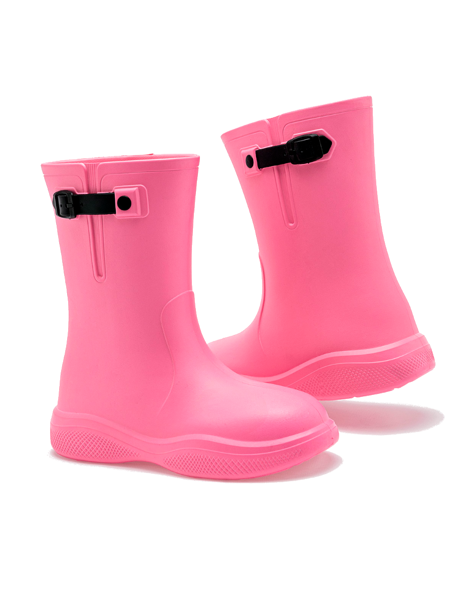 bota de lluvia color rosa