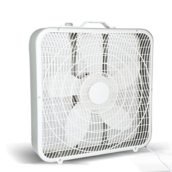 Simple Deluxe 20” Box Fan, 3-Speed Cooling Table Fan with Aerodynamic ...