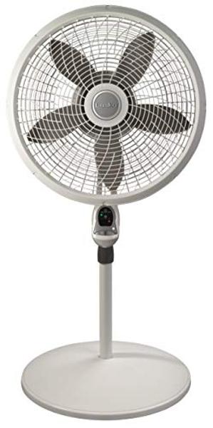 Lasko Cyclone Pedestal Fan, Adjustable Height, Remote Control, Timer, 3 Speeds, for Bedroom, Kitchen, Office and Living Room, 18", White, 1885, Large